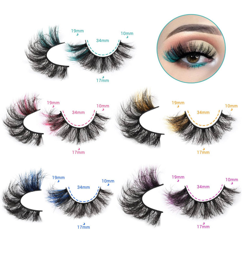 color lashes can include color decals on them as well to add some dazzle to your color lash